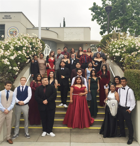 Large group of students at prom